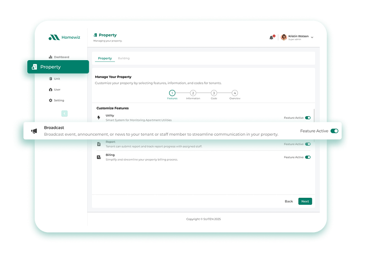 Property Management Interface